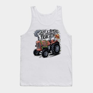 Tractor Enthusiast: Just a Boy Who Loves Tractors Tank Top